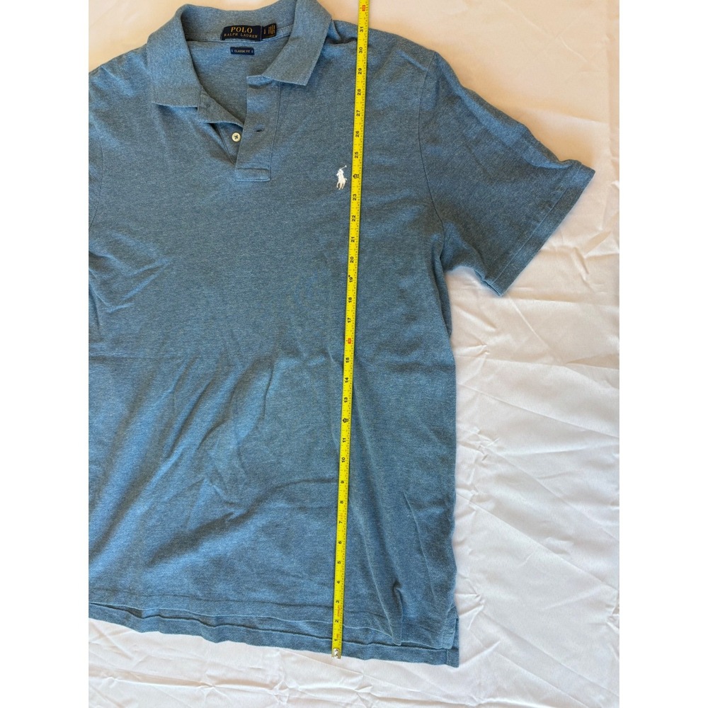 Polo Ralph Lauren Mens Classic Fit Polo Shirt L Blue Casual Golf Rugby Preppy - Picture 8 of 8